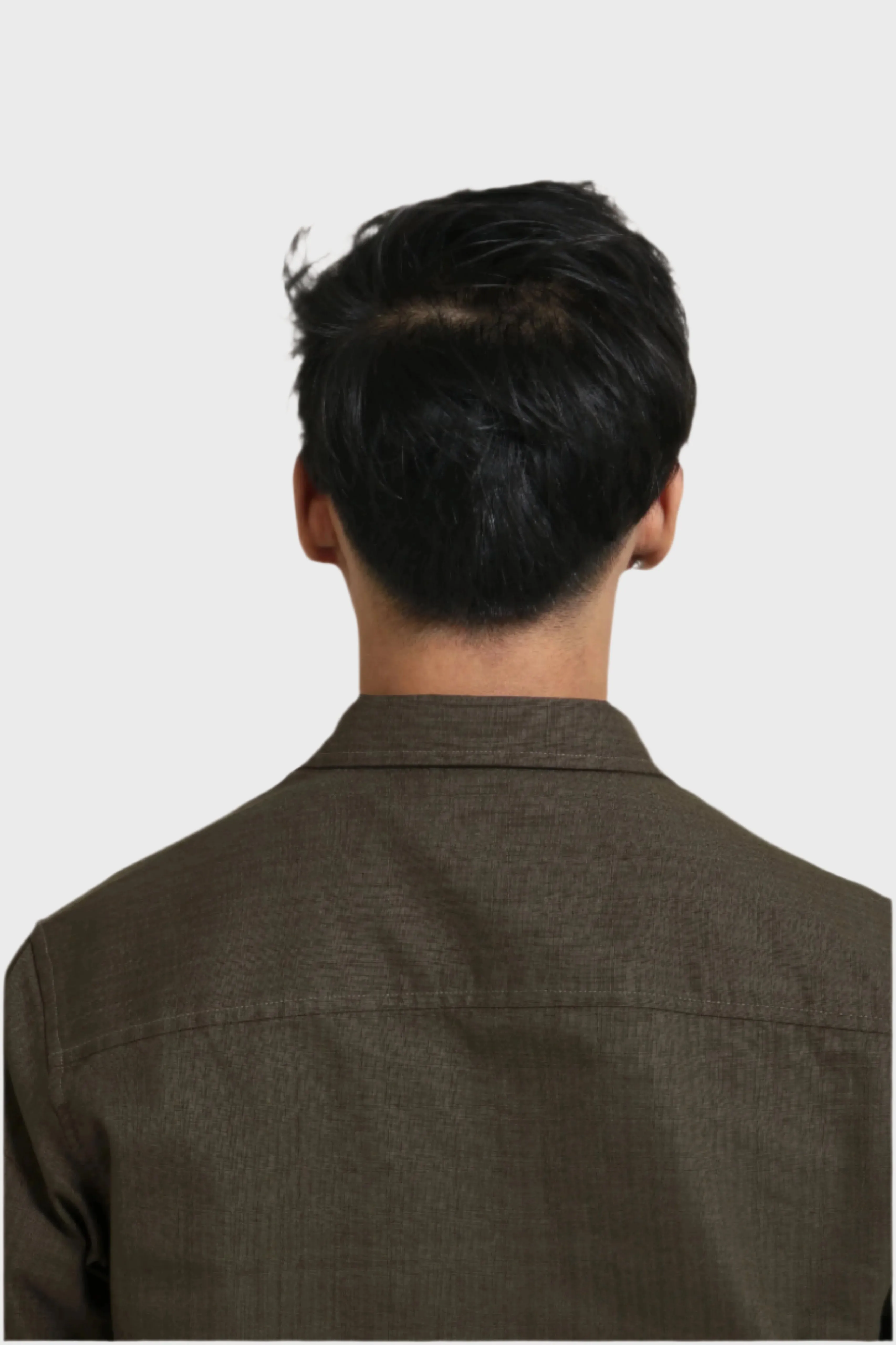 DARK GREEN TEXTURED REGULAT FIT SHIRT/ OVERSHIRT