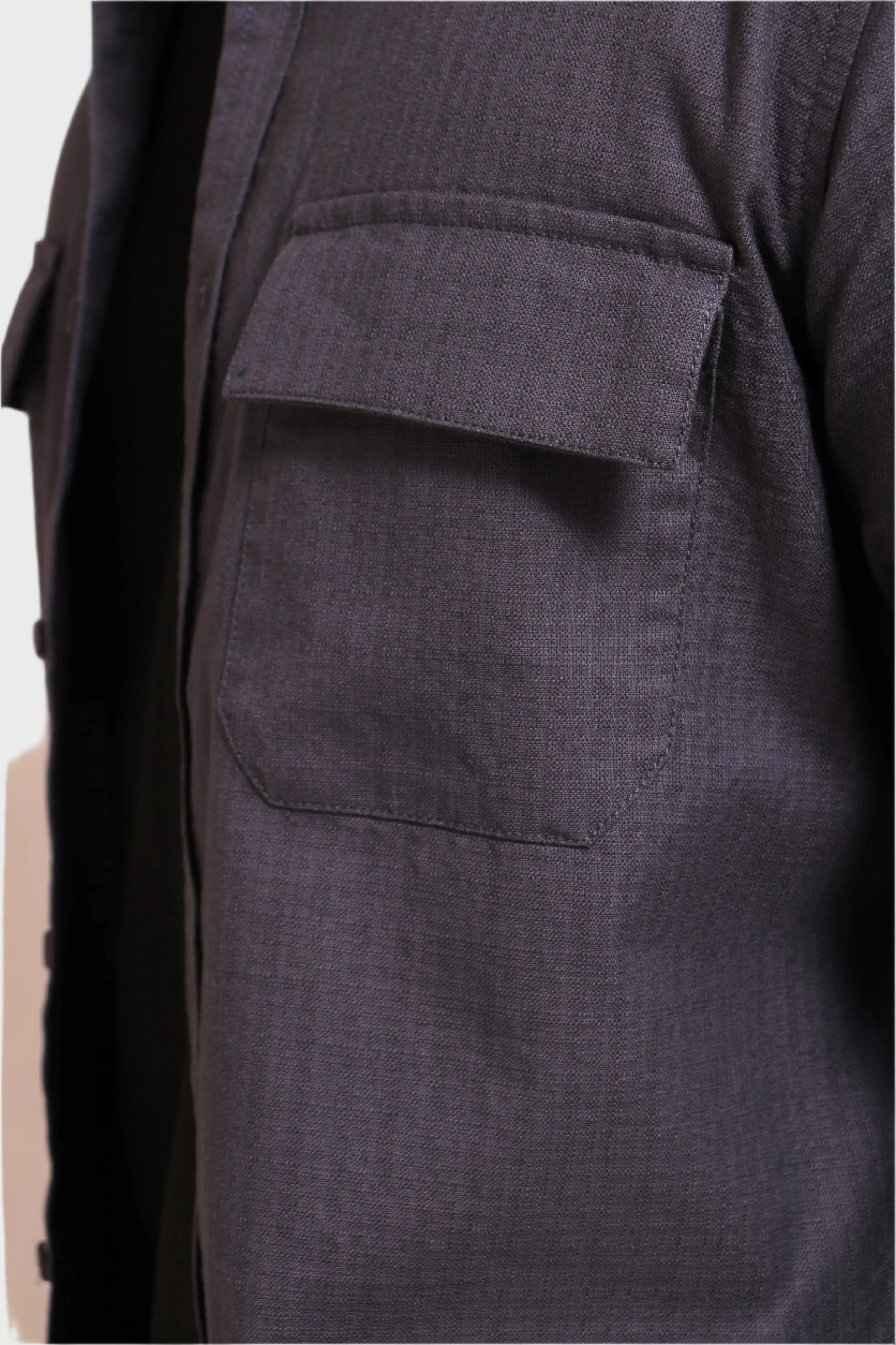 DARK GREY TEXTURED REGULAR FIT SHIRT/ OVERSHIRT