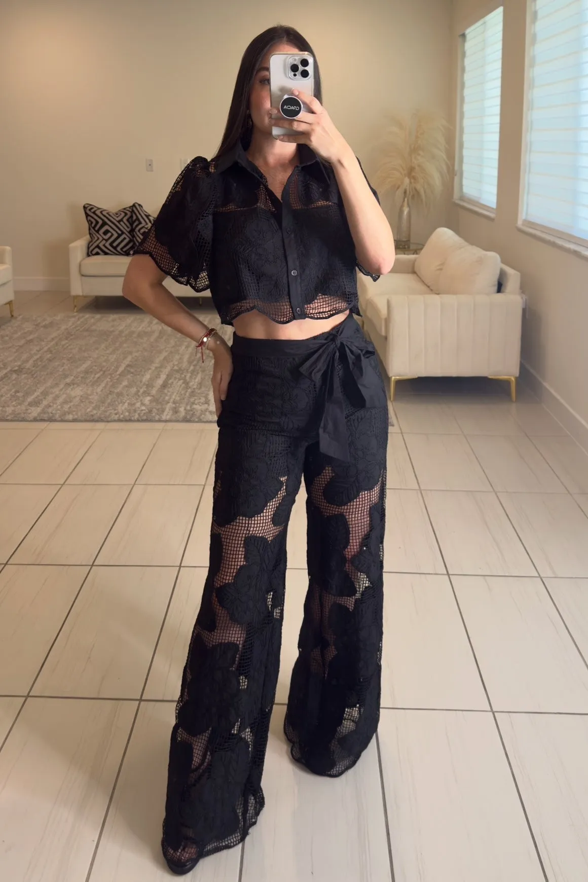 Dark Opulence Black Pants Set