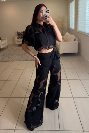 Dark Opulence Black Pants Set