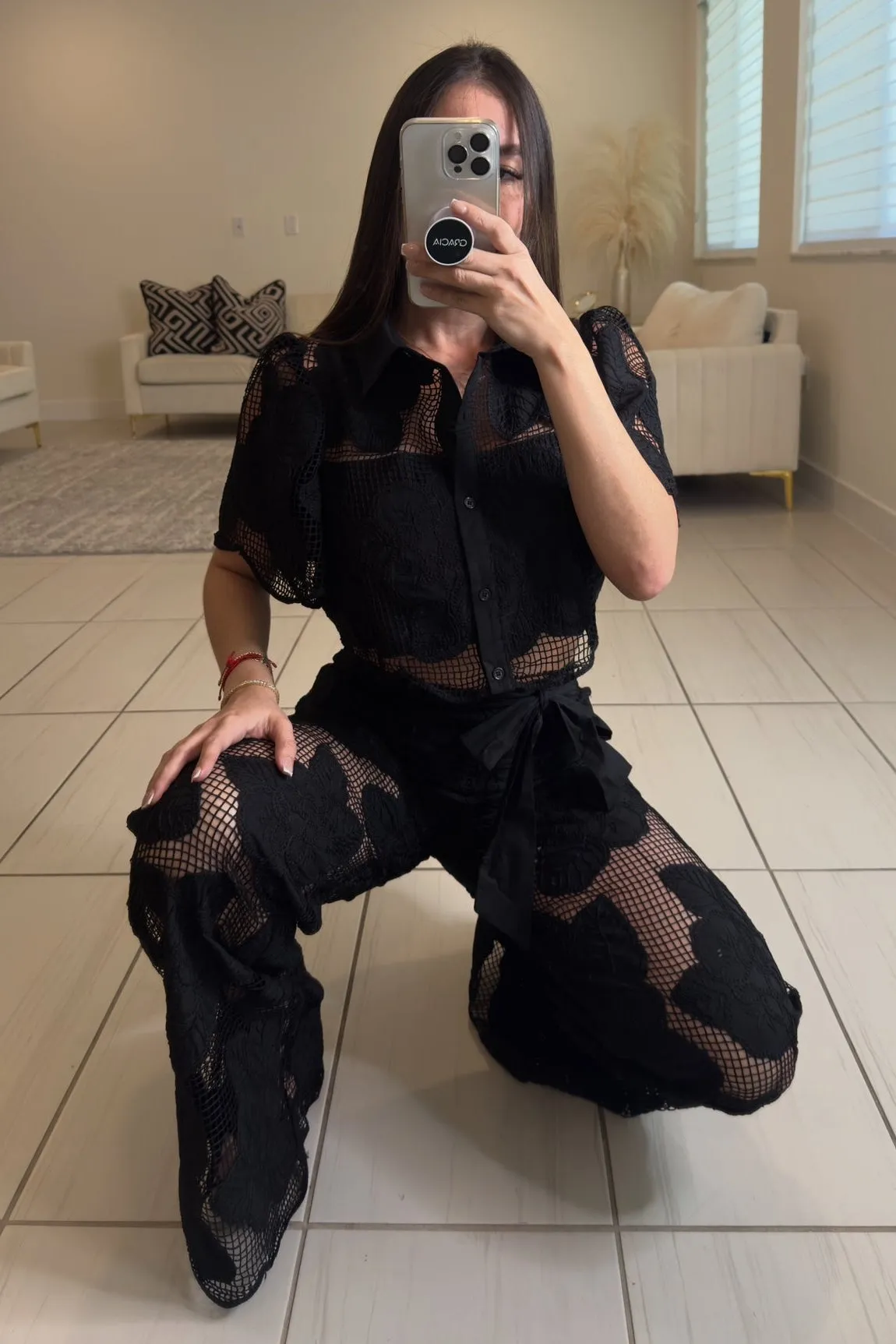 Dark Opulence Black Pants Set