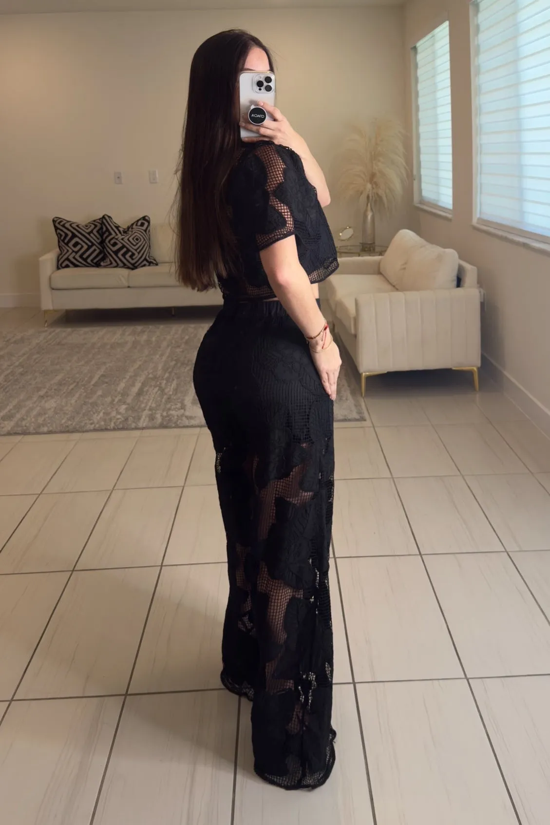 Dark Opulence Black Pants Set