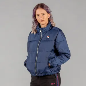 Dámska zimná bunda Fila CHAYLSE thin puff jacket black iris tmavomodrá
