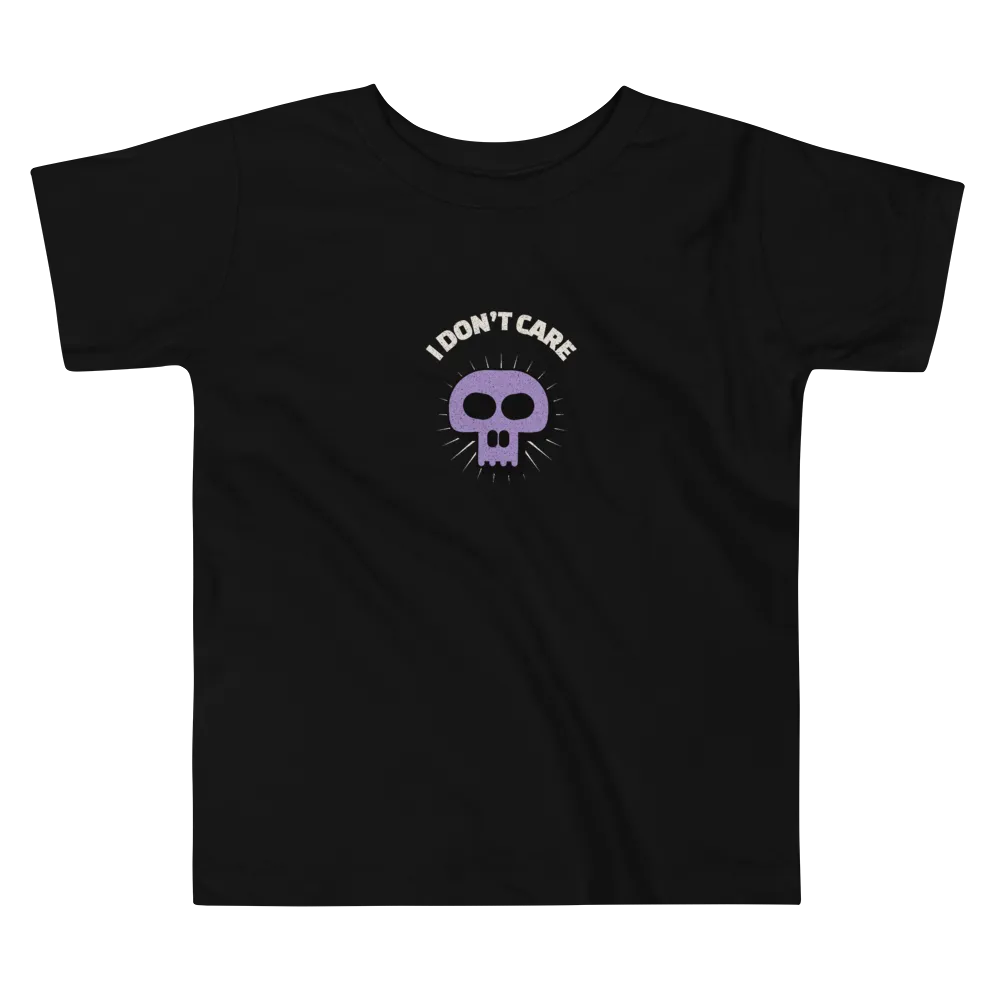 DON'T CARE (with SKULL) Toddler Short Sleeve Tee