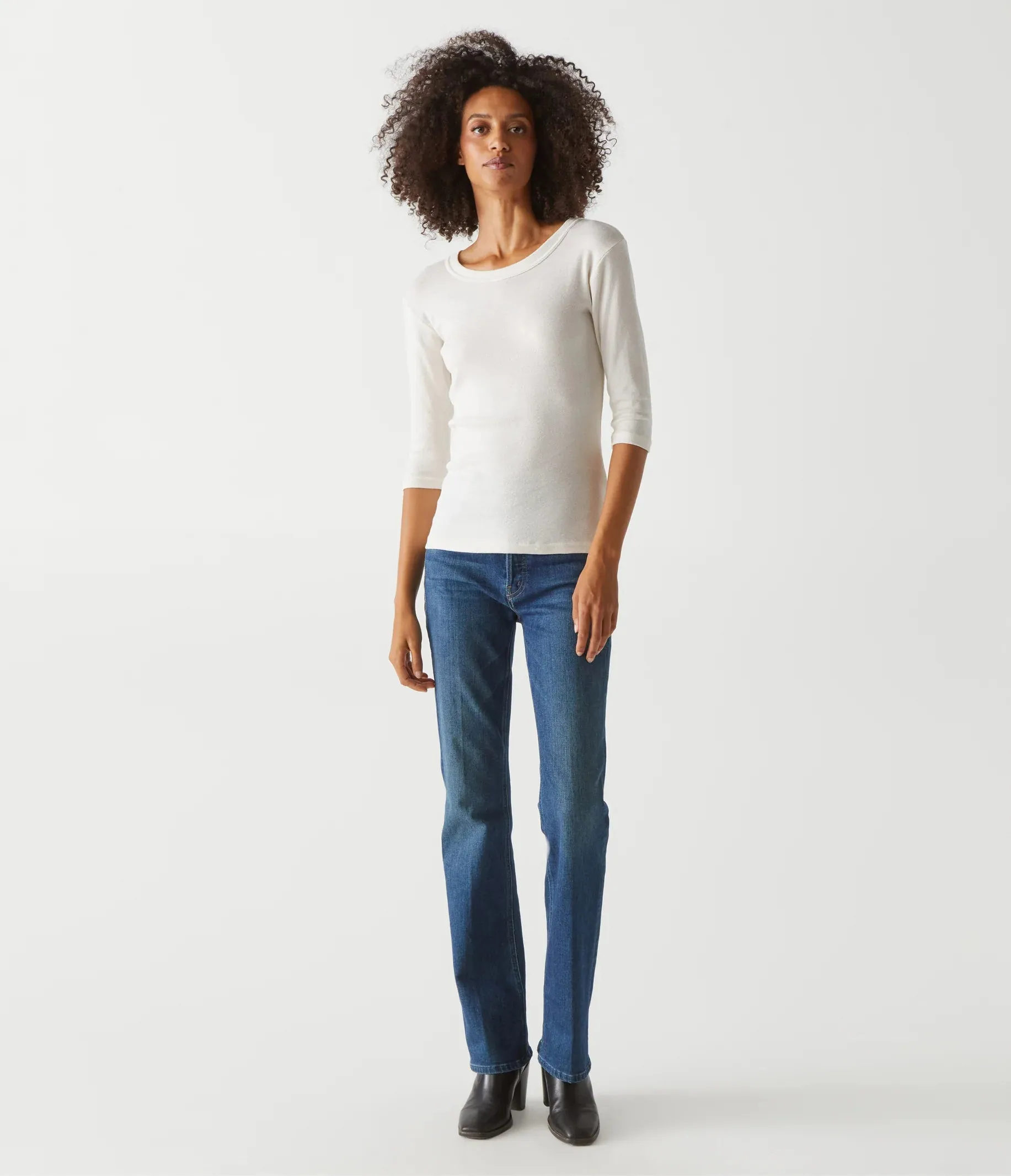 Dora 3/4 Sleeve Shine Tee