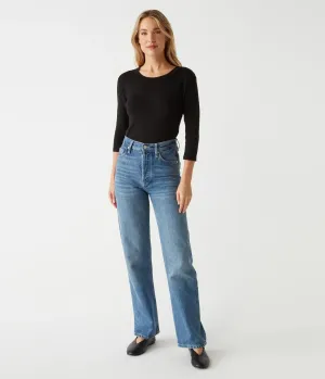 Dora 3/4 Sleeve Shine Tee