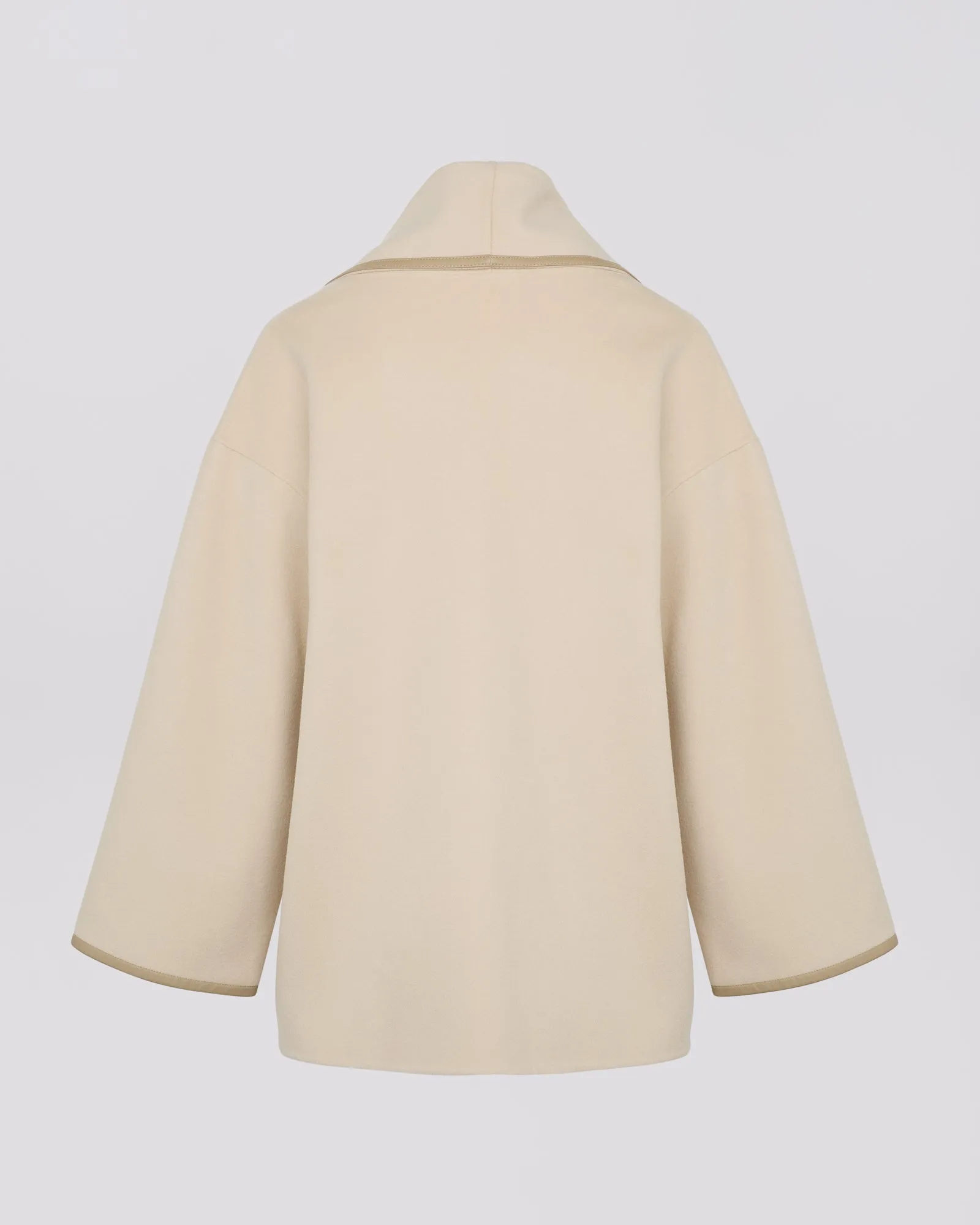 Double-sided wool-blend draped jacket