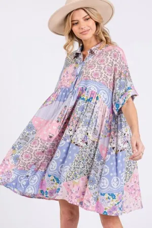 Dress Slay Repeat Floral Mini Shirt Dress