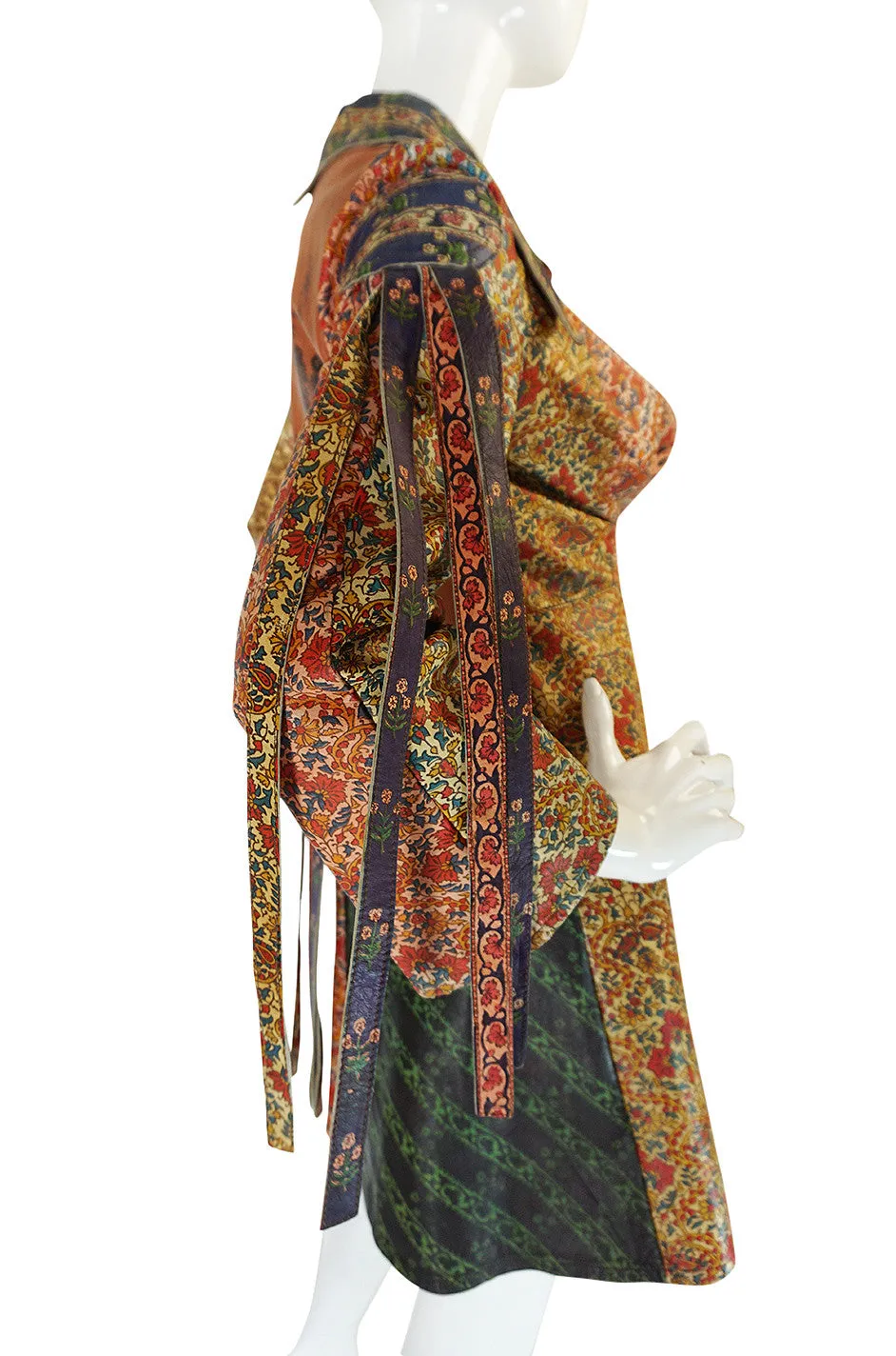 Early & Rare 1970s Roberto Cavalli Leather Print Jacket or Mini