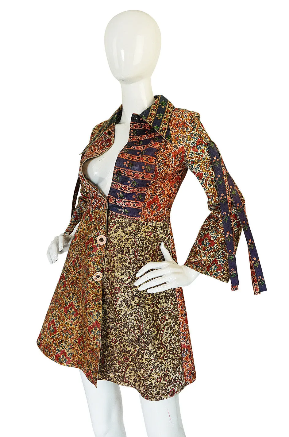 Early & Rare 1970s Roberto Cavalli Leather Print Jacket or Mini