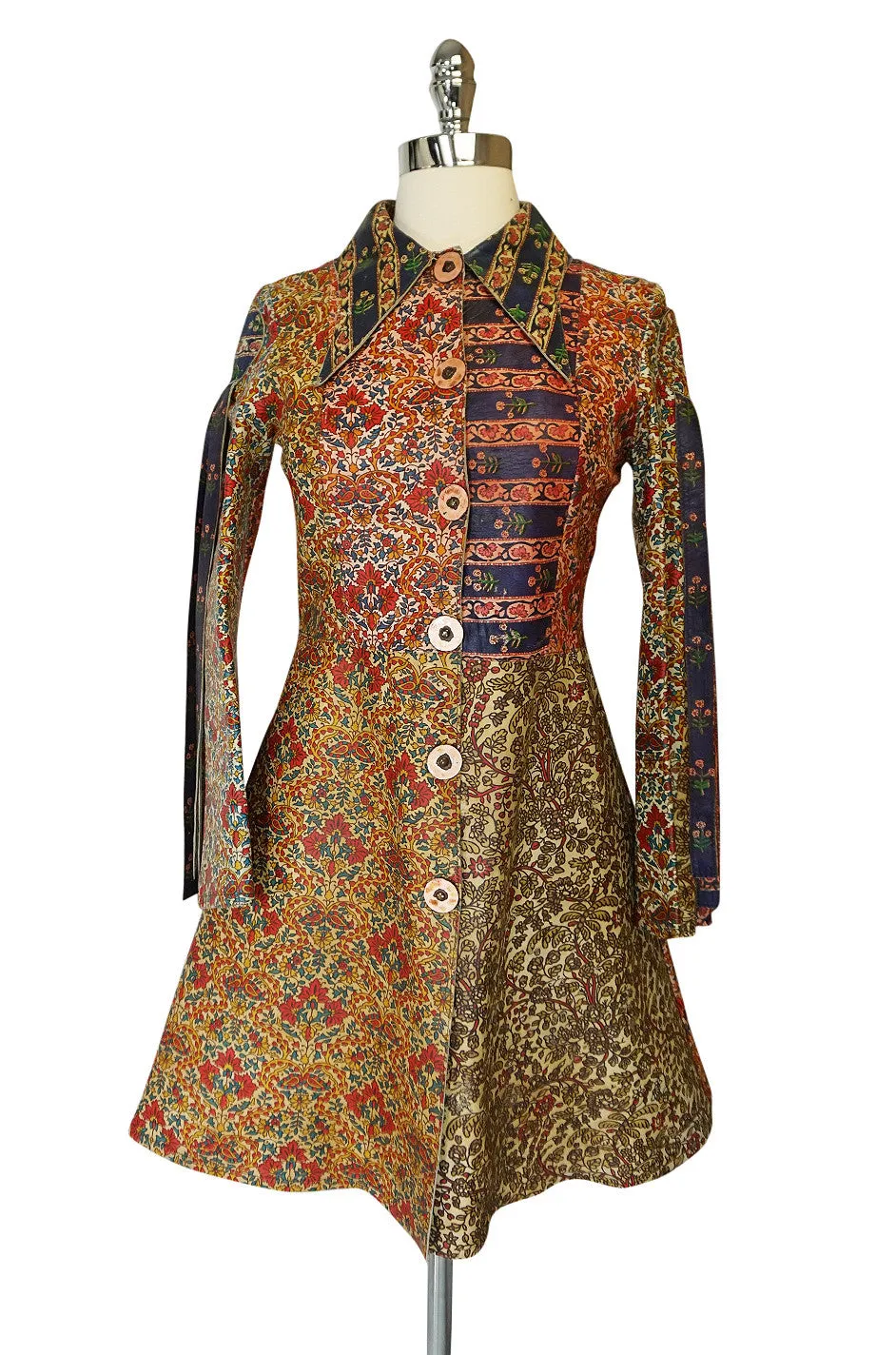 Early & Rare 1970s Roberto Cavalli Leather Print Jacket or Mini