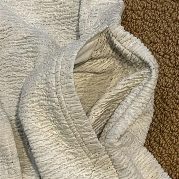 Eileen Fisher White Double-Knit Jacquard Kimono Jacket Stand Collar size Small