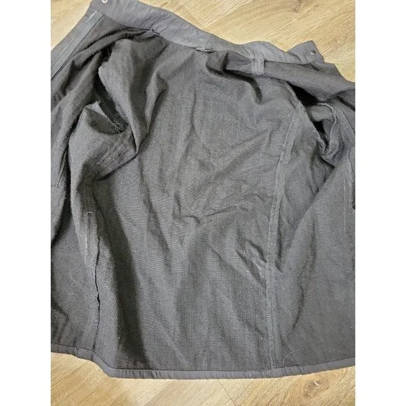 Eileen Fisher Women's LARGE Jacket Full Zip Up Mandarin Black Unlined USA Made