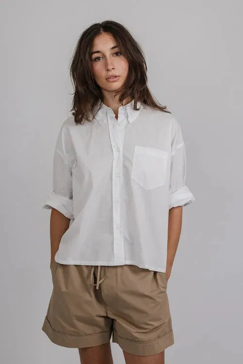 Elizabeth Cotton Poplin Shirt | White