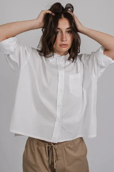 Elizabeth Cotton Poplin Shirt | White
