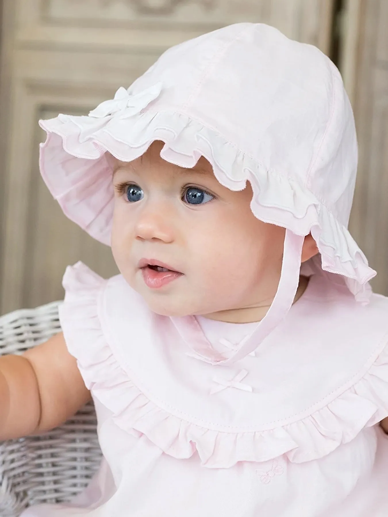 Emile Et Rose Gabby Pale Pink Bow Sun Hat