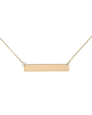 Engraved Thin Bar Necklace 14K