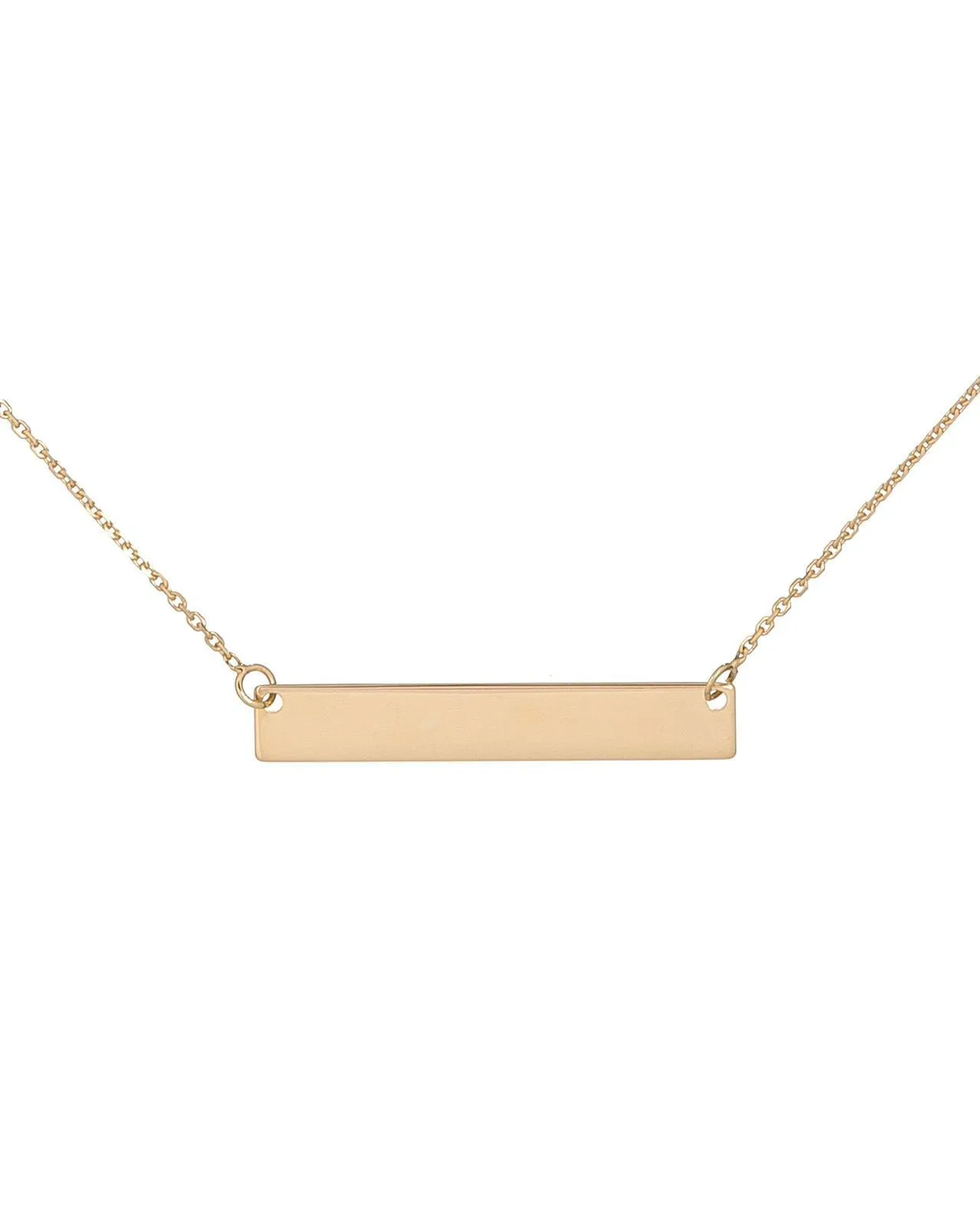 Engraved Thin Bar Necklace 14K