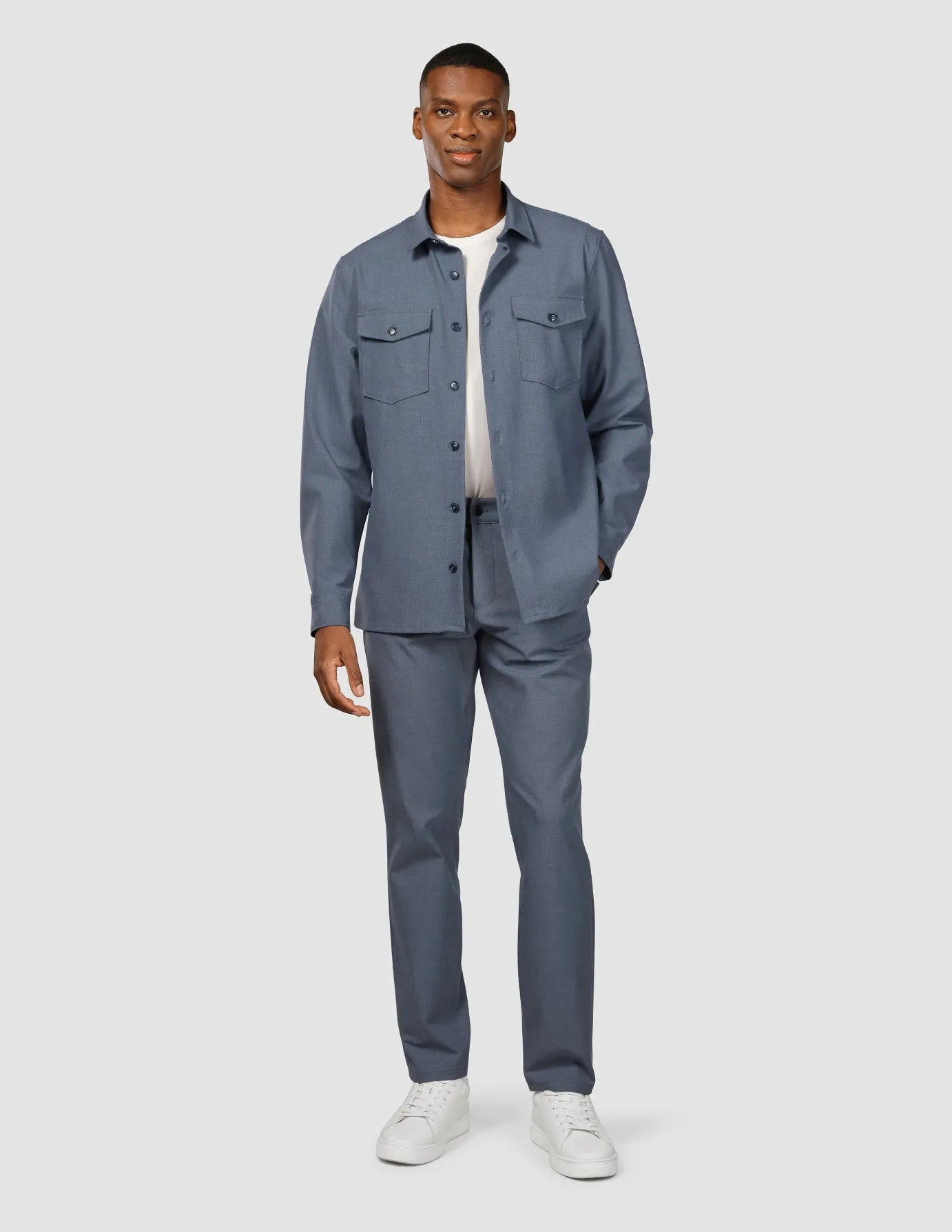 Essential Overshirt Storm Blue Melange