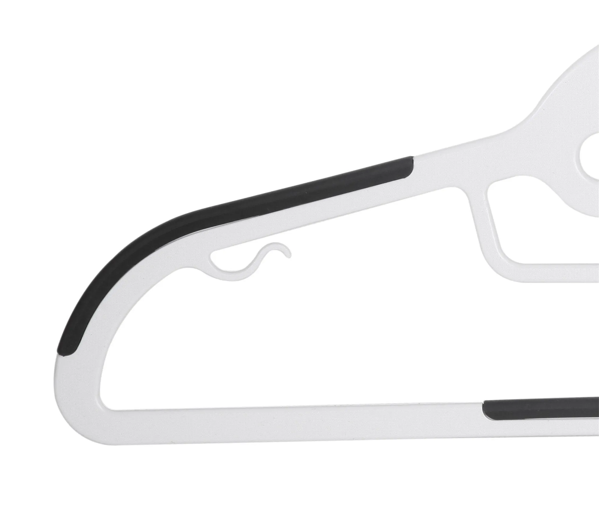 Finnhomy Heavy Duty 50 Pack Plastic Hangers, Durable Clothes Hangers with Non-Slip Pads, Space Saving Easy Slide Organizer for Bedroom Closet, Great for Shirts, Pants,White