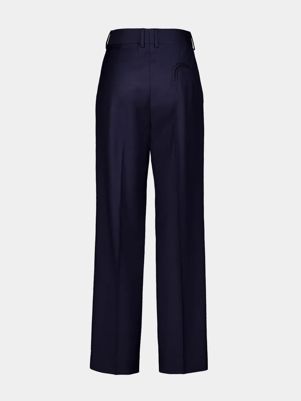 First Class Navy Wool-Mohair Pants