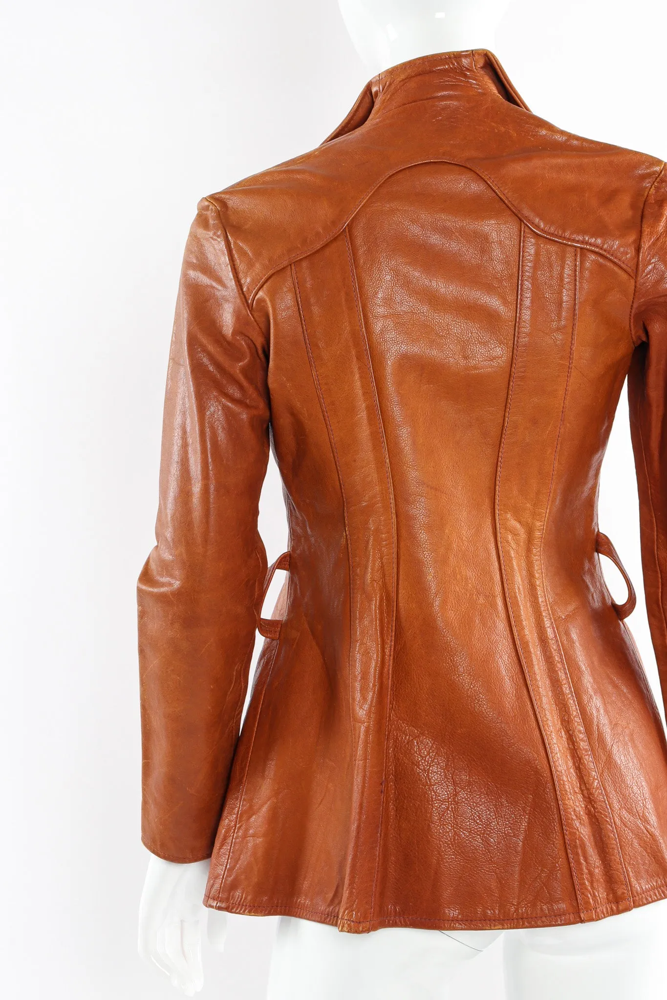 Floral Appliqué Leather Jacket