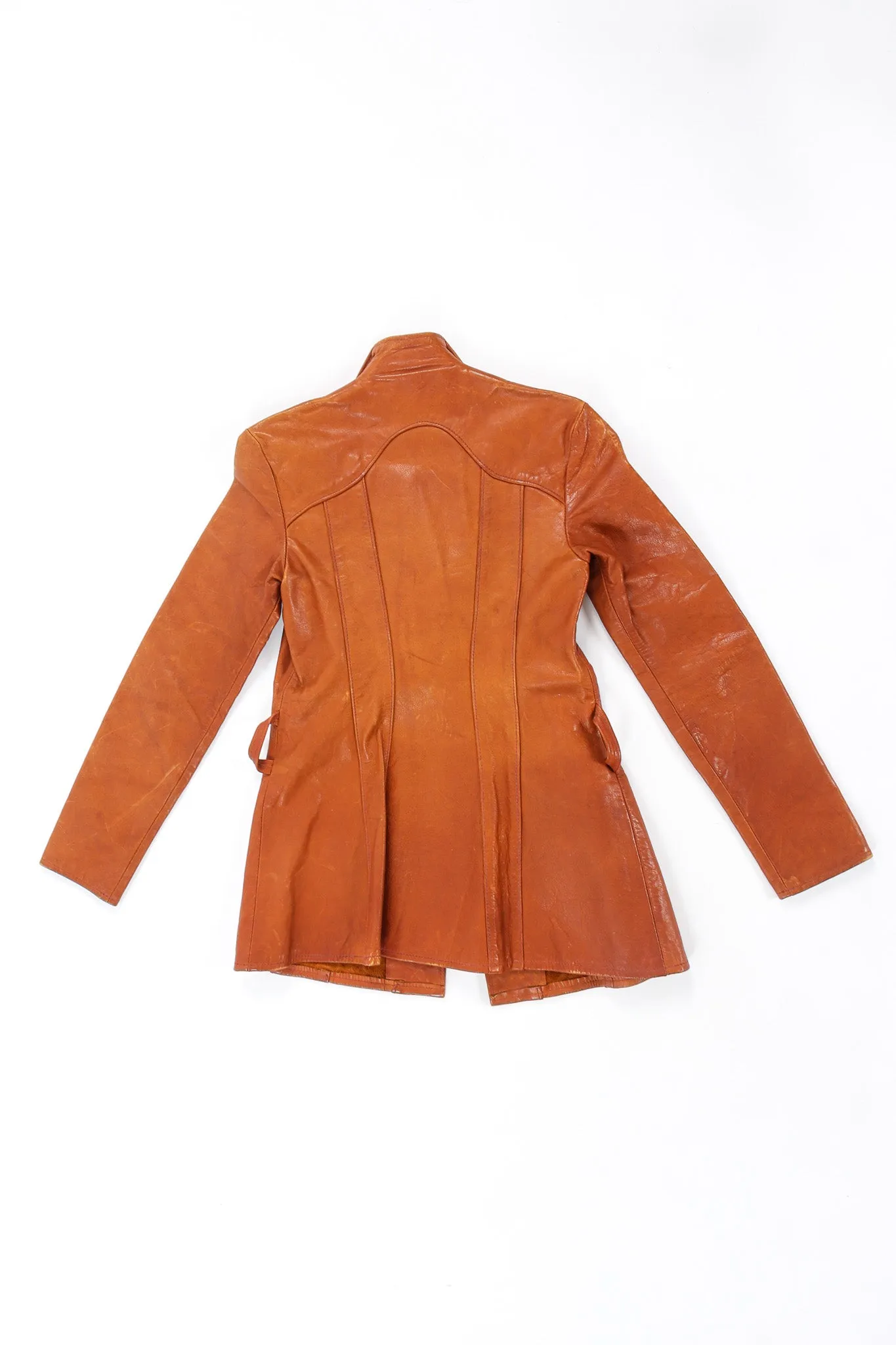 Floral Appliqué Leather Jacket