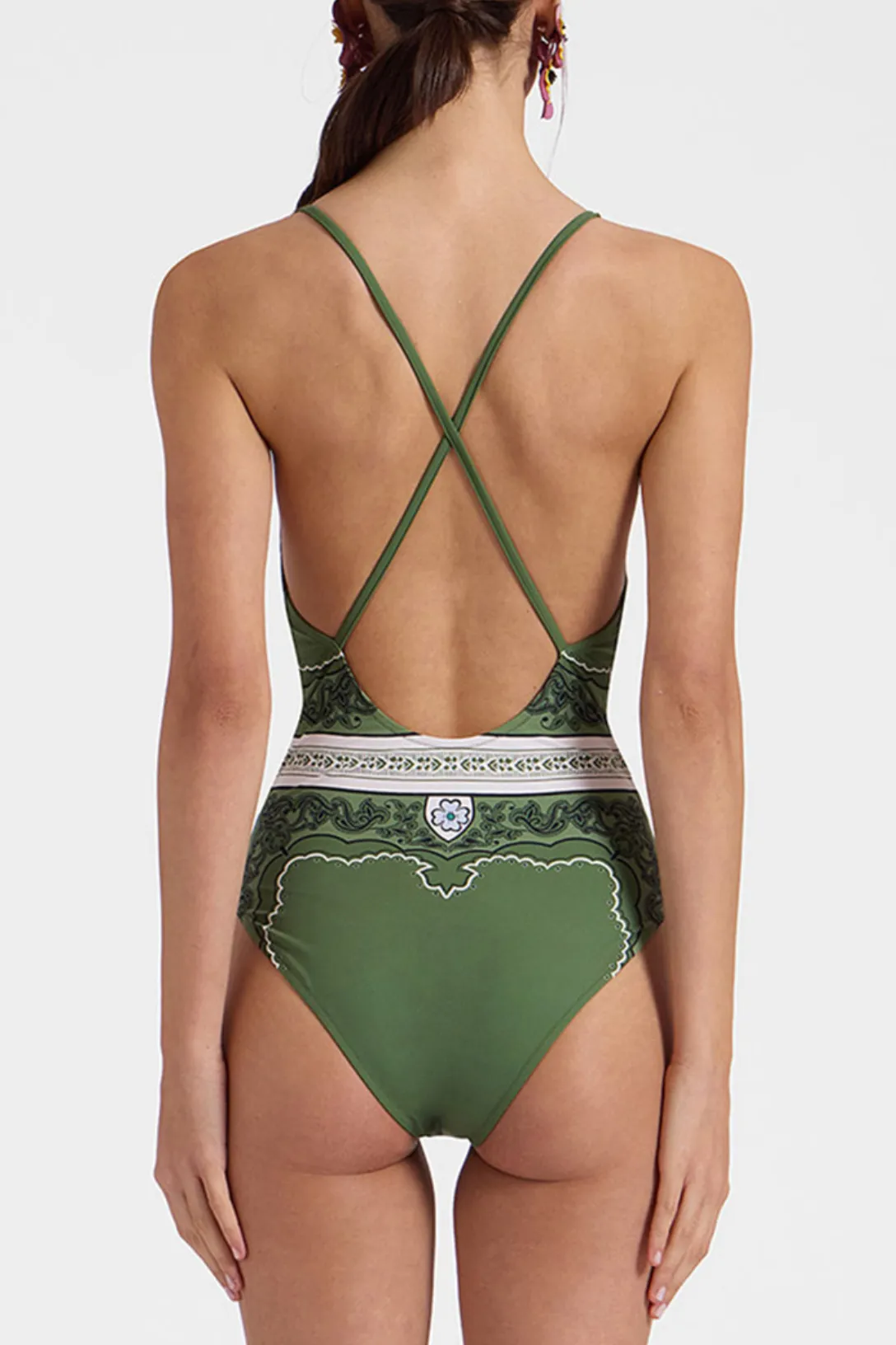 Fonda Swimsuit | Mirage Placée Green in Supreme Lycra