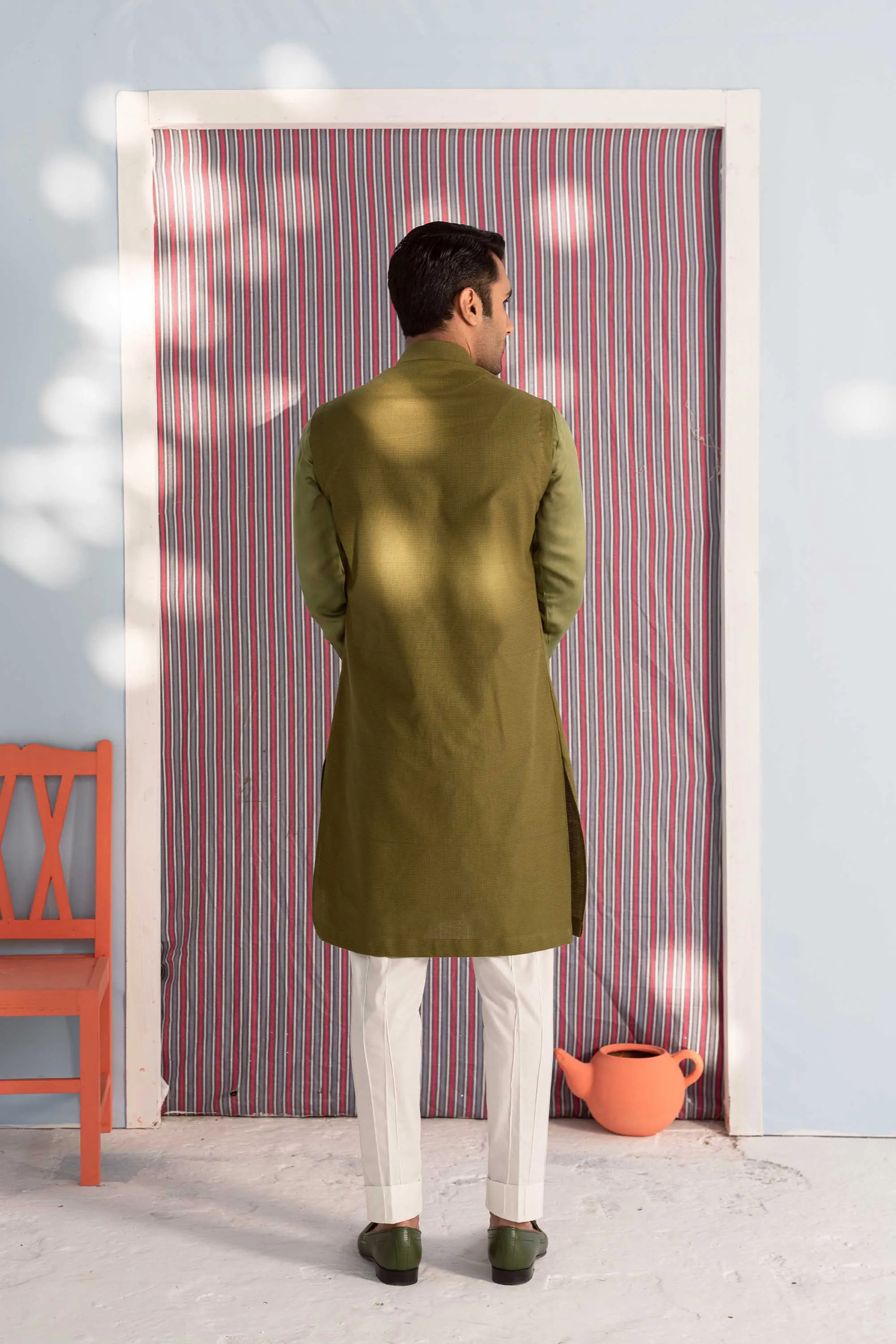 Forest Green Layered Kurta Set