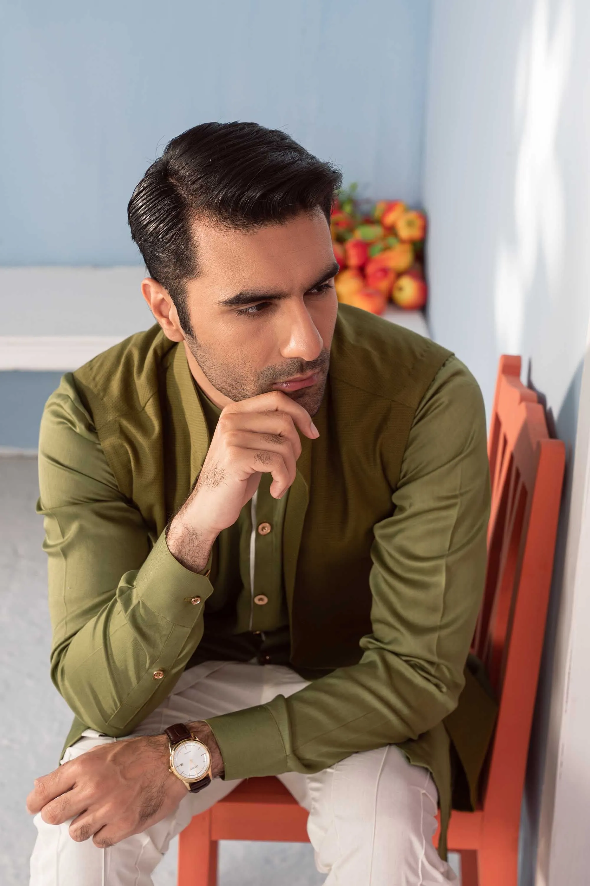 Forest Green Layered Kurta Set