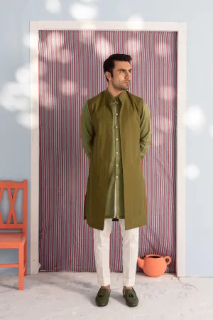 Forest Green Layered Kurta Set