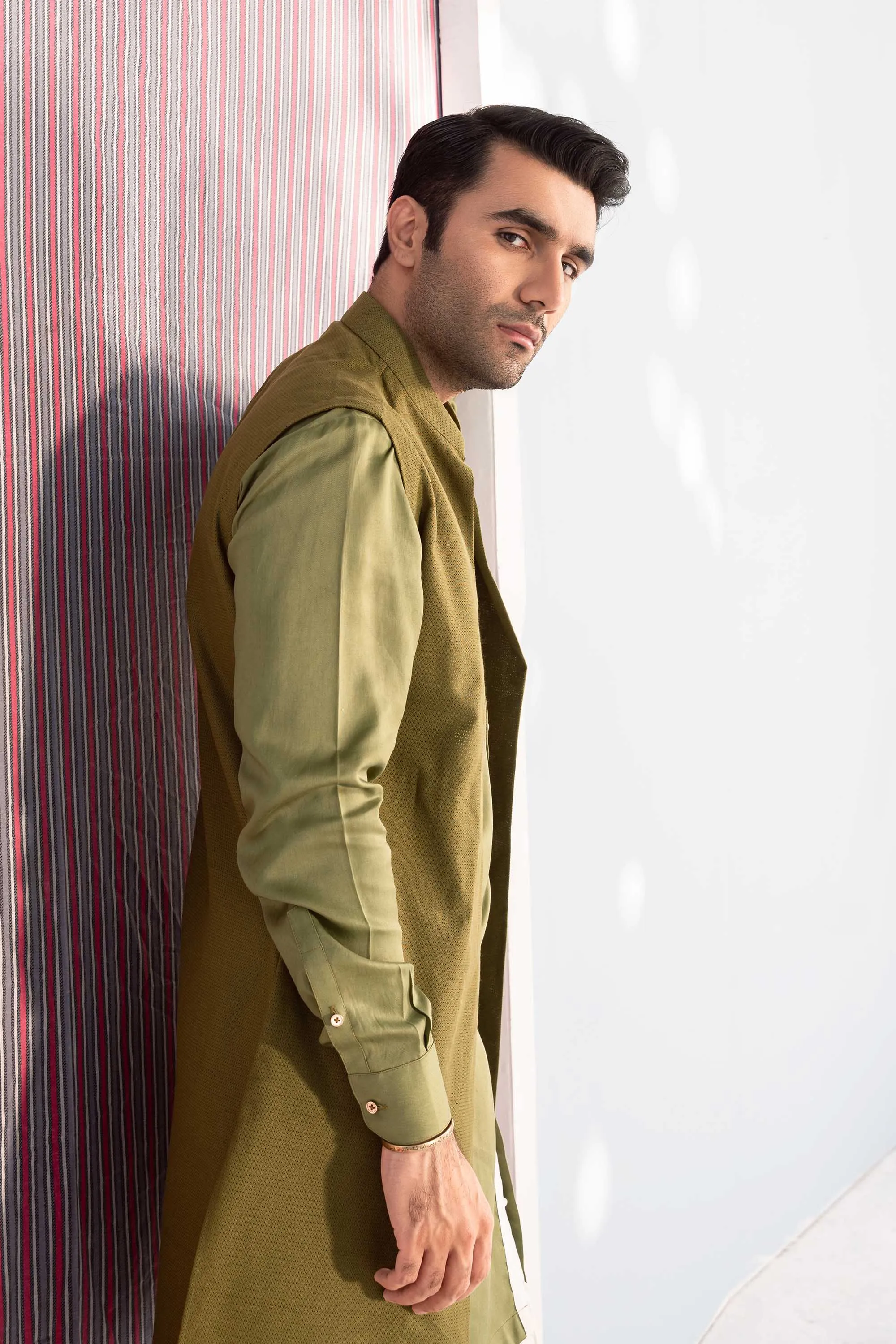 Forest Green Layered Kurta Set