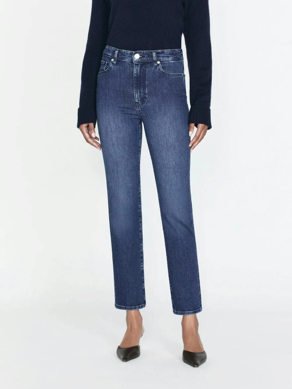 Frame Le Sleek Straight Denim Jeans in Thunderstorm