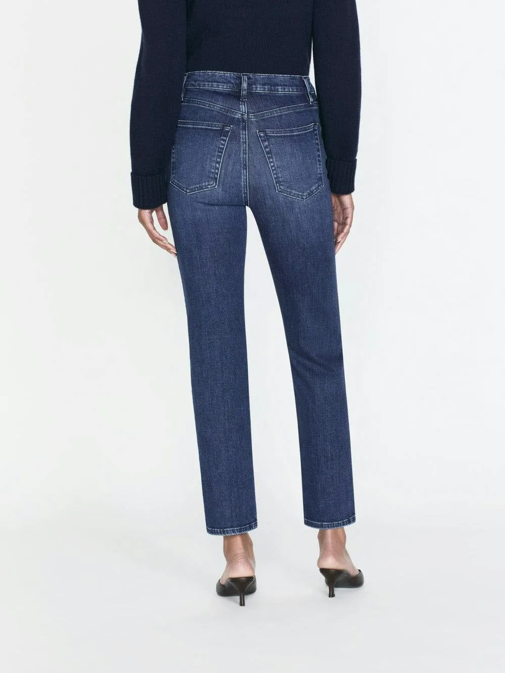 Frame Le Sleek Straight Denim Jeans in Thunderstorm