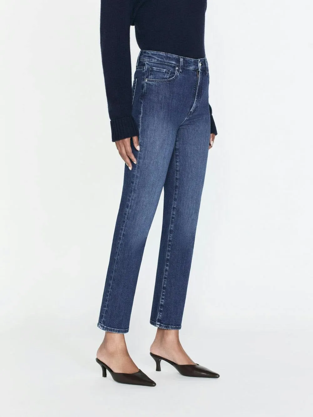 Frame Le Sleek Straight Denim Jeans in Thunderstorm