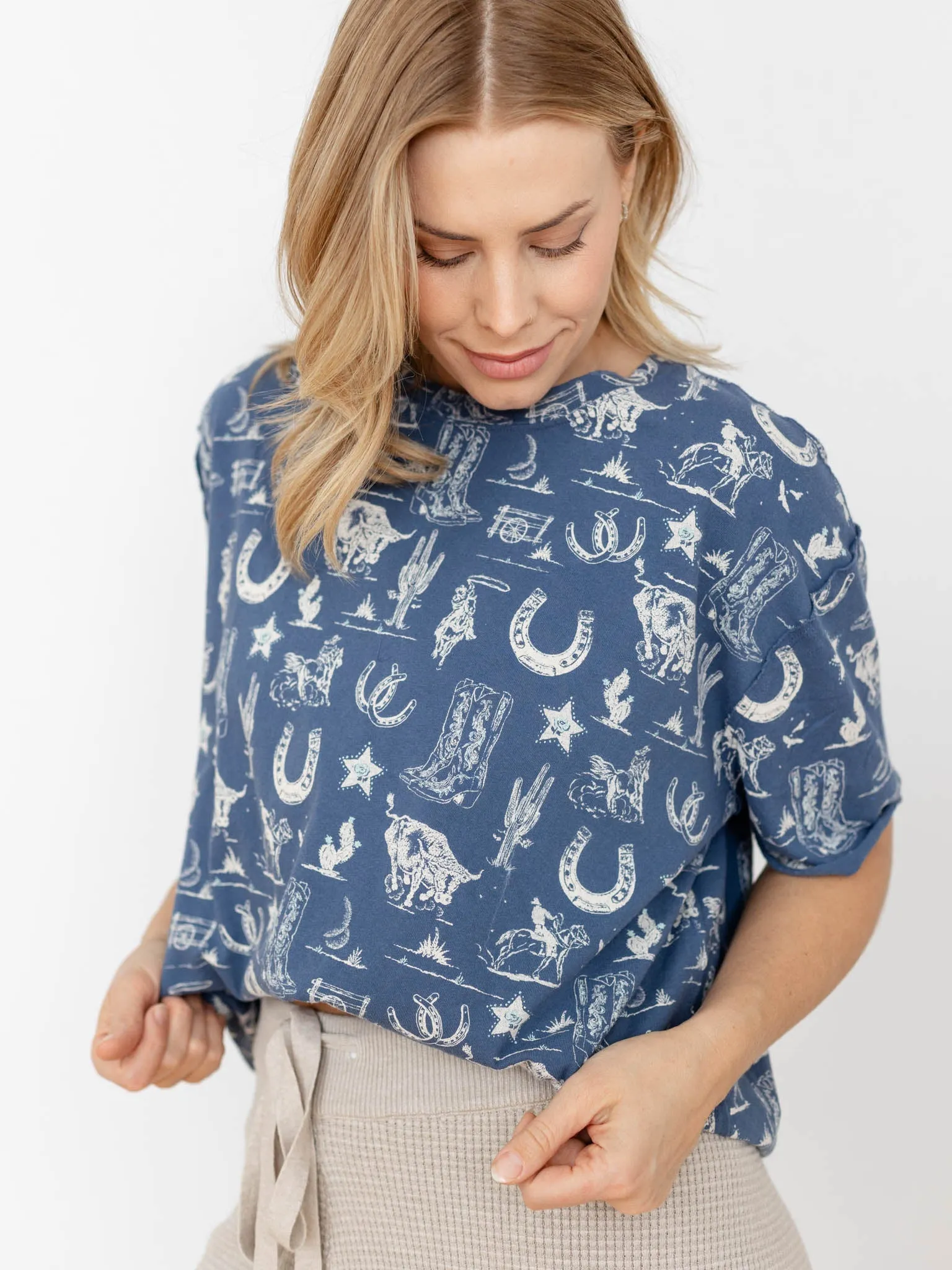 Free People Painted Floral Tee