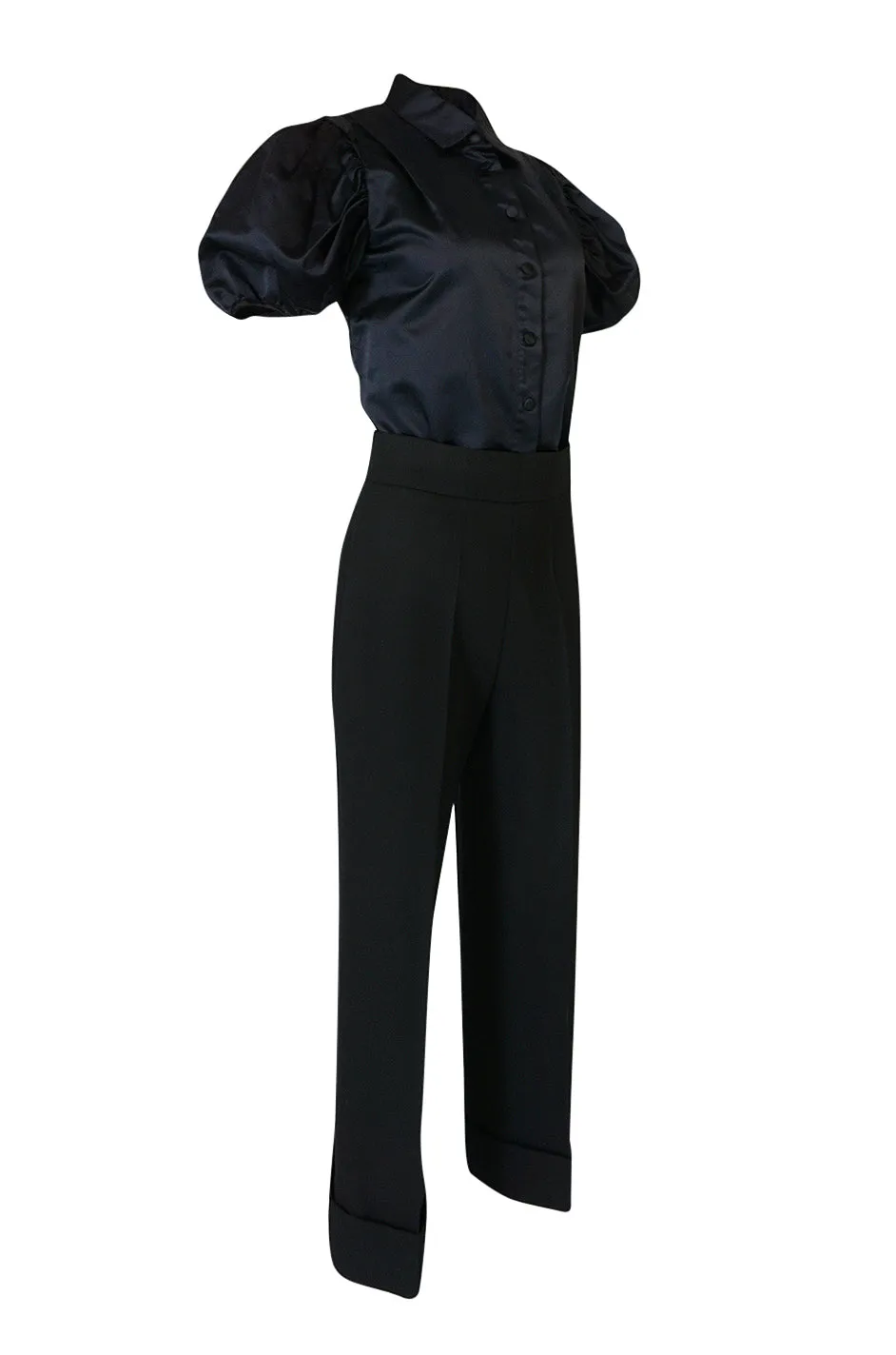 F/W 2002 Prada Runway Look 19 Navy Top & Black Pants Set