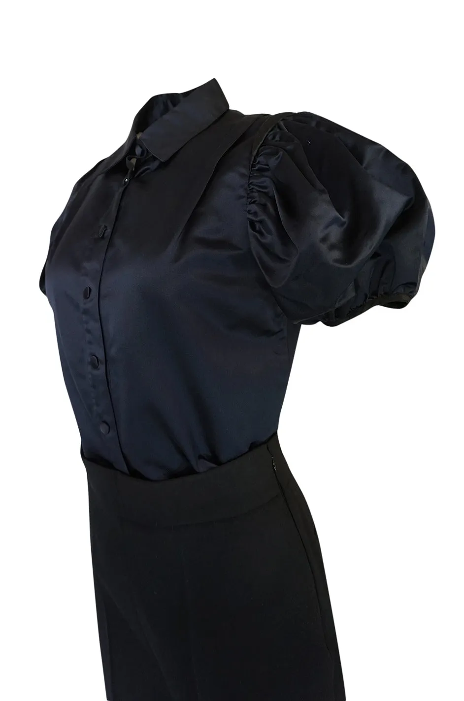 F/W 2002 Prada Runway Look 19 Navy Top & Black Pants Set