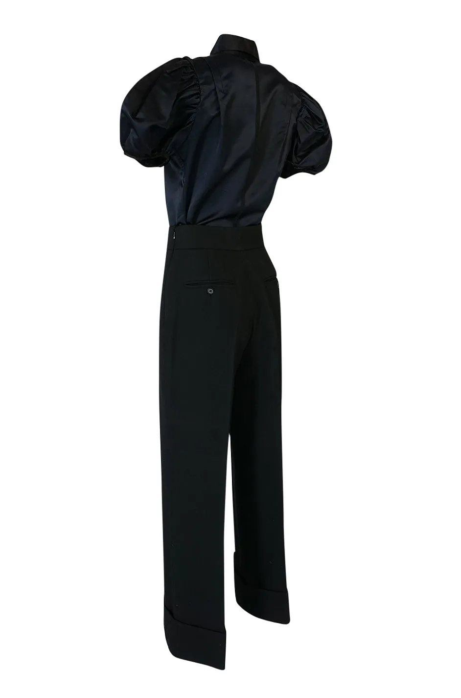 F/W 2002 Prada Runway Look 19 Navy Top & Black Pants Set