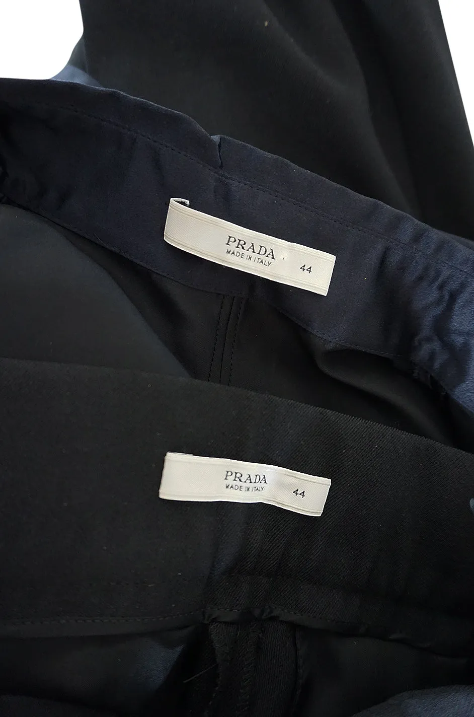 F/W 2002 Prada Runway Look 19 Navy Top & Black Pants Set