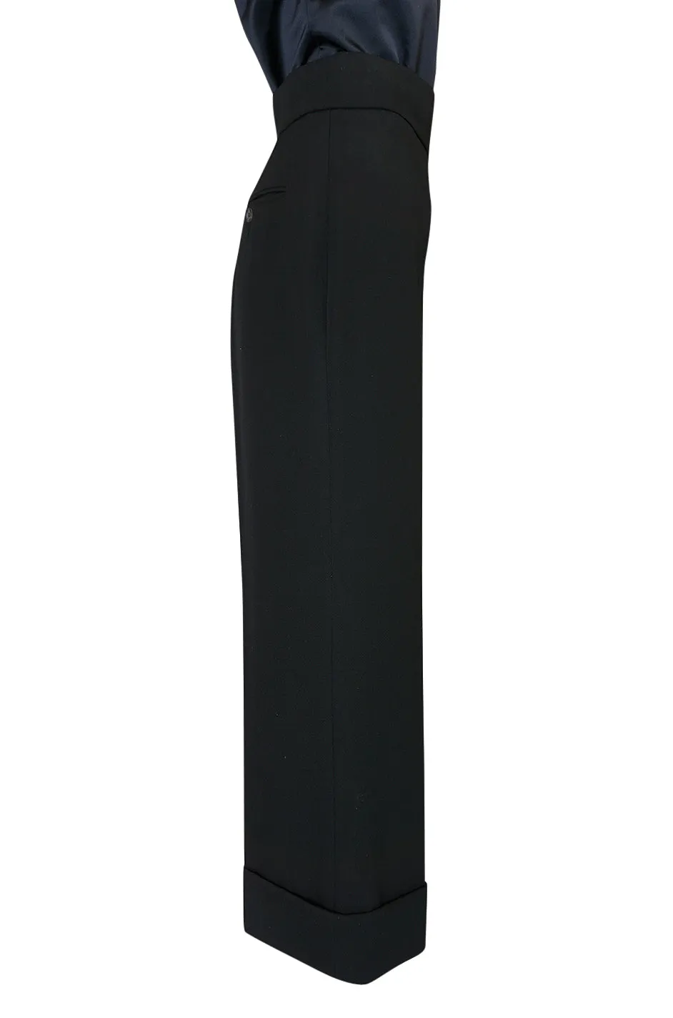 F/W 2002 Prada Runway Look 19 Navy Top & Black Pants Set
