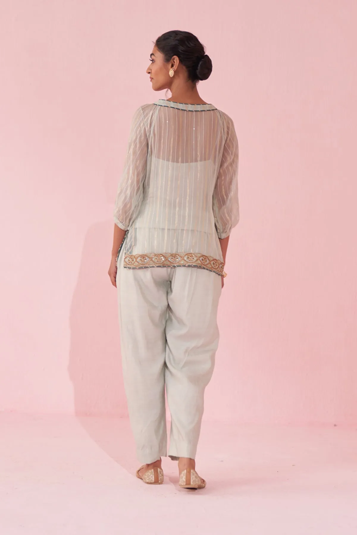 GAJARA PALE BLUE SHIRT PANT SET