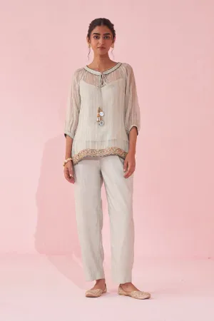 GAJARA PALE BLUE SHIRT PANT SET