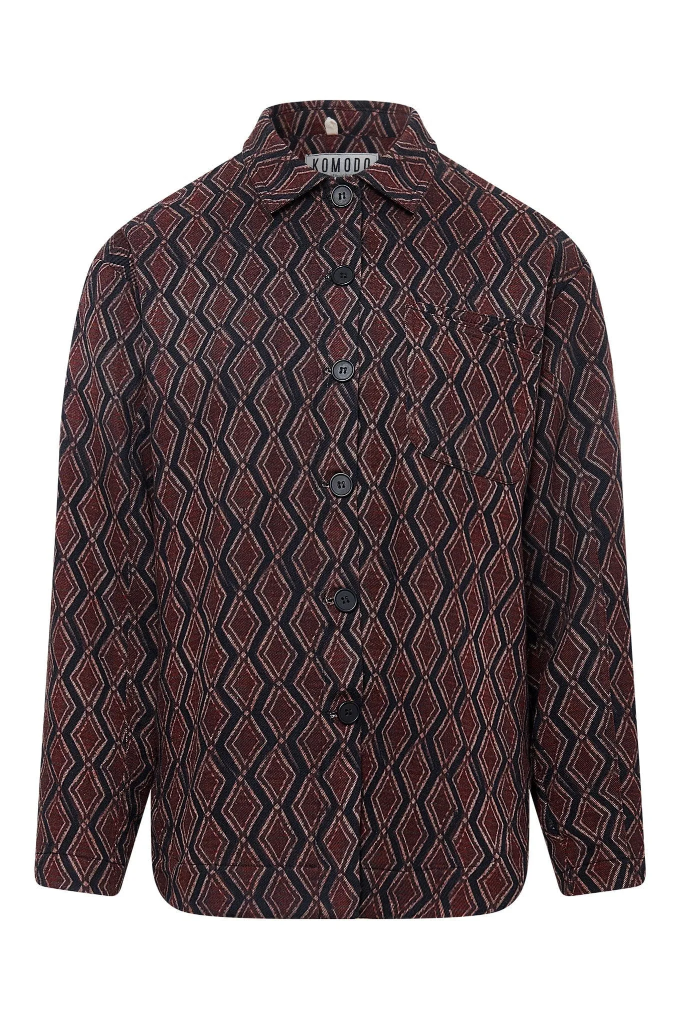 Gina Women's Organic Cotton Overshirt | Batik Diamond
