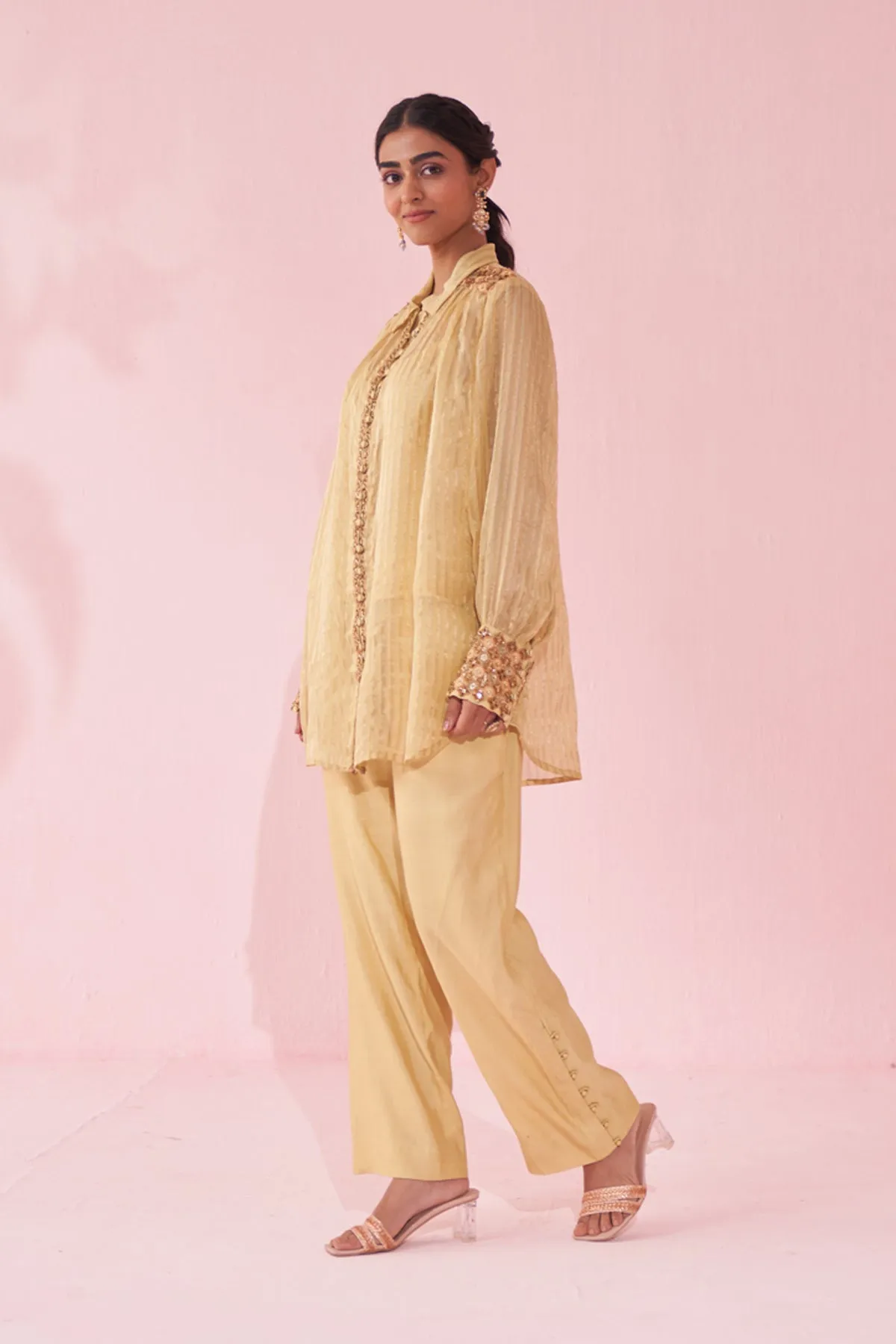 GINA YELLOW SHIRT PANT SET