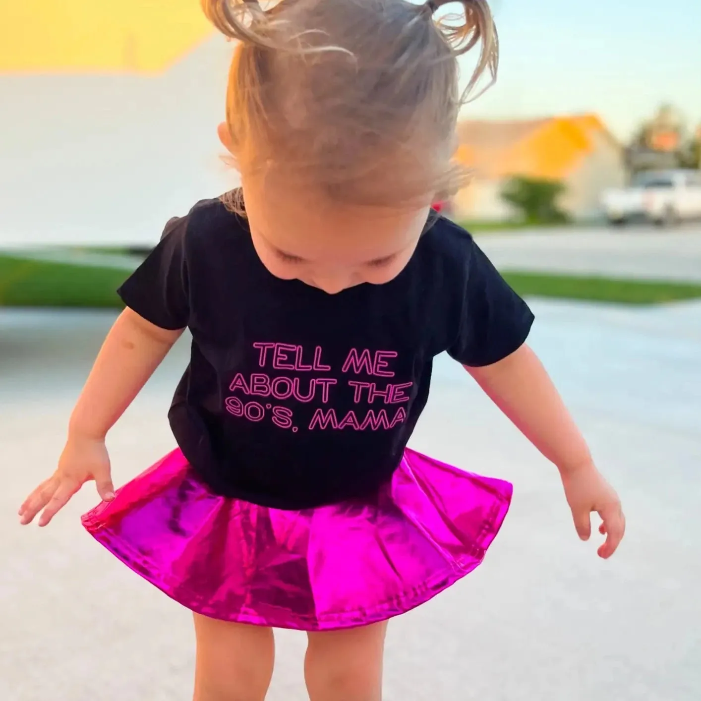 Girls Tell Me About The 90's Pink Graphic Tee- FINAL SALE