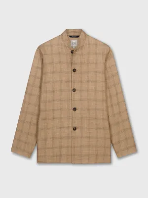 Gold Check Bamboo Nehru Jacket