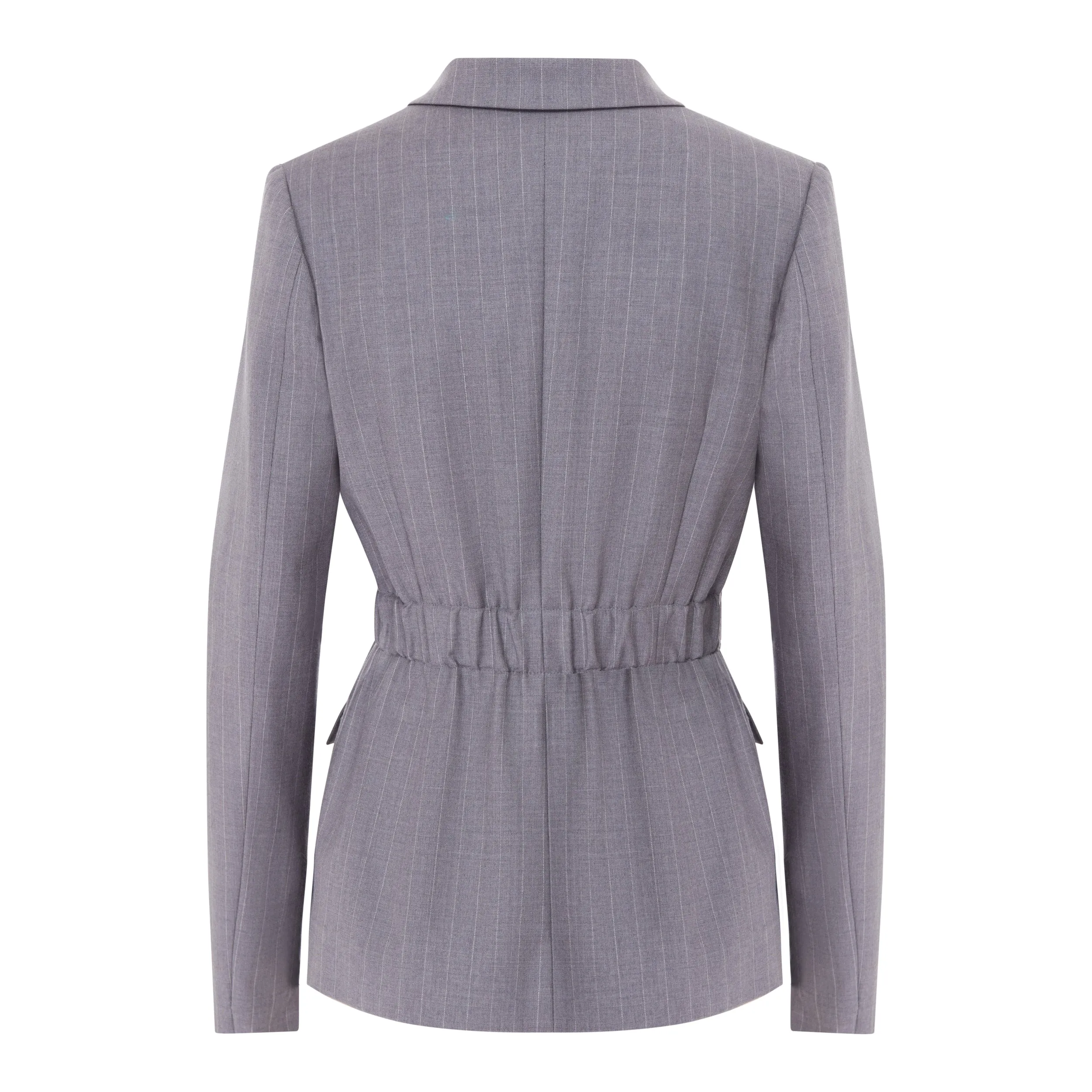 Gray Striped Wool Jacket