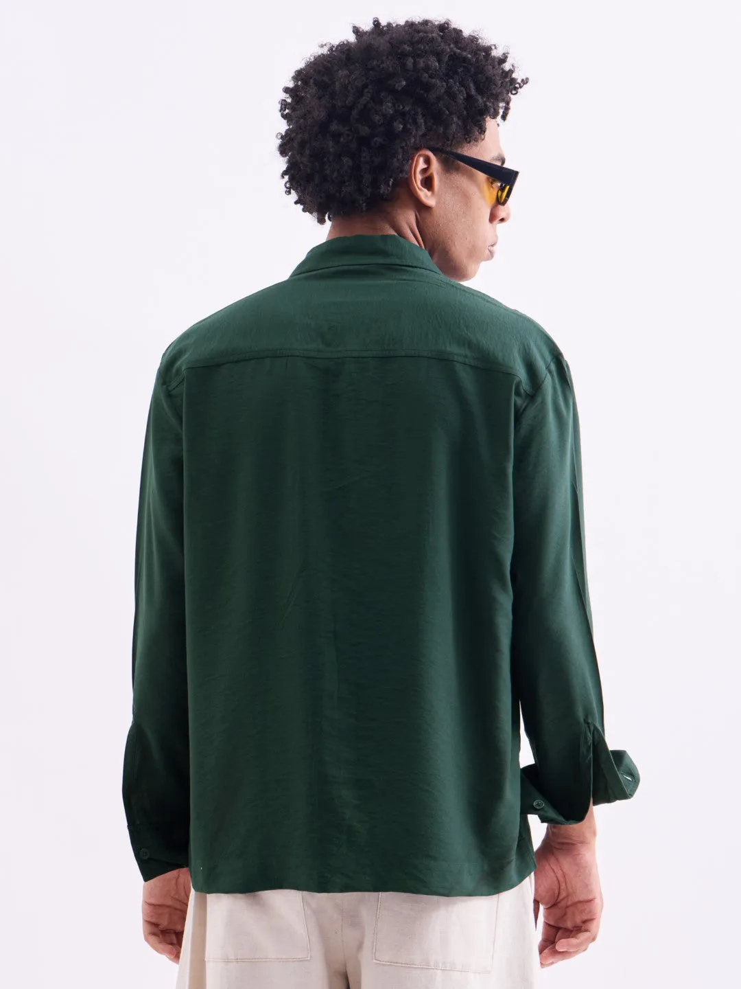 Green Plain Summer Overshirt