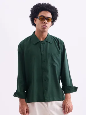 Green Plain Summer Overshirt